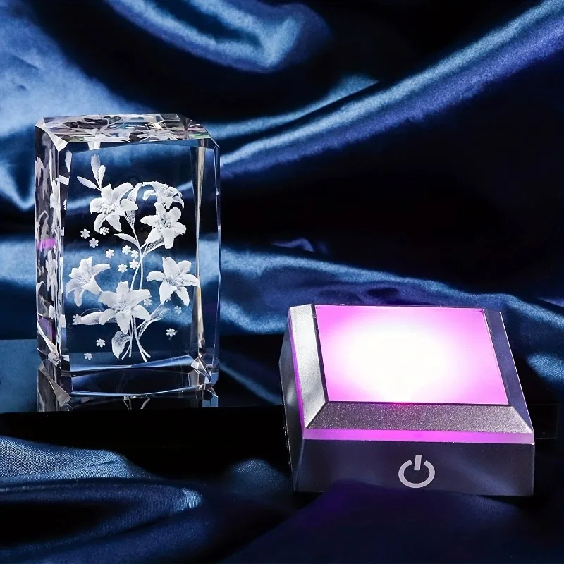 Criativo led artesanato de cristal cravo rosa luz da noite interior casa quarto estudo sala estar atmosfera decoração iluminação