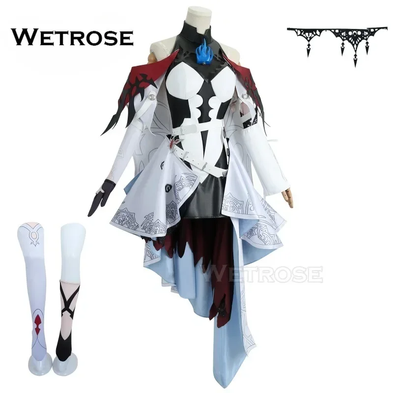 【Wetrose】 Elizabeth Rose Bloodflame Cosplay Costume Hoodie Hololive Justice Liz Lizzie Holo EN Vtuber Set Wig Halloween Xmas