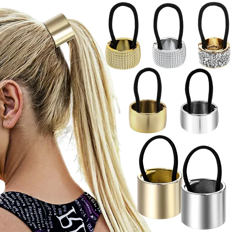 Fashion Women Vintage Metal Open Hair Ring Ponytail Holder Hair Accessories Hair Ropes for Elegant Girl Hair Rings Headwear