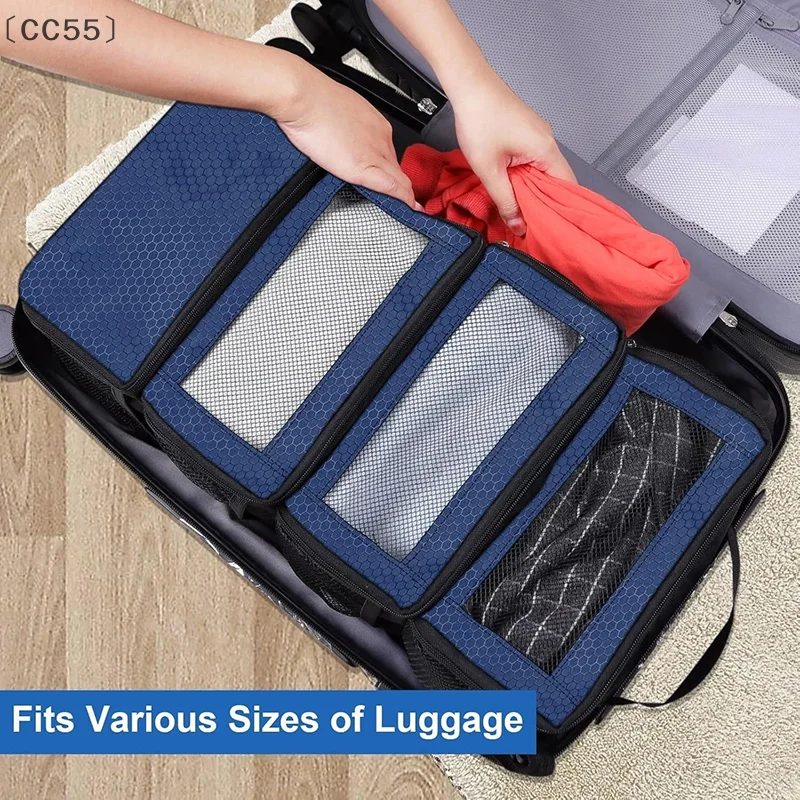 〔CC55〕Suitcase Organizer High-capacity Luggage Organizer Hanging Shelve Packing Cube Closet Collapsible Hanging Storage Bags - view 4