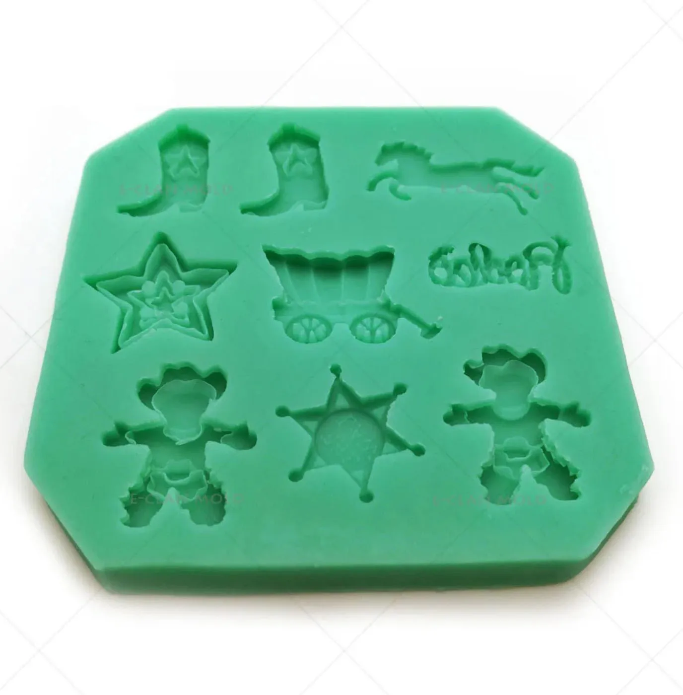 New arrival cowboy series DIY silicone fondant cake molds chocolate soap mould cake tools for the kitchen baking F0388NZ35