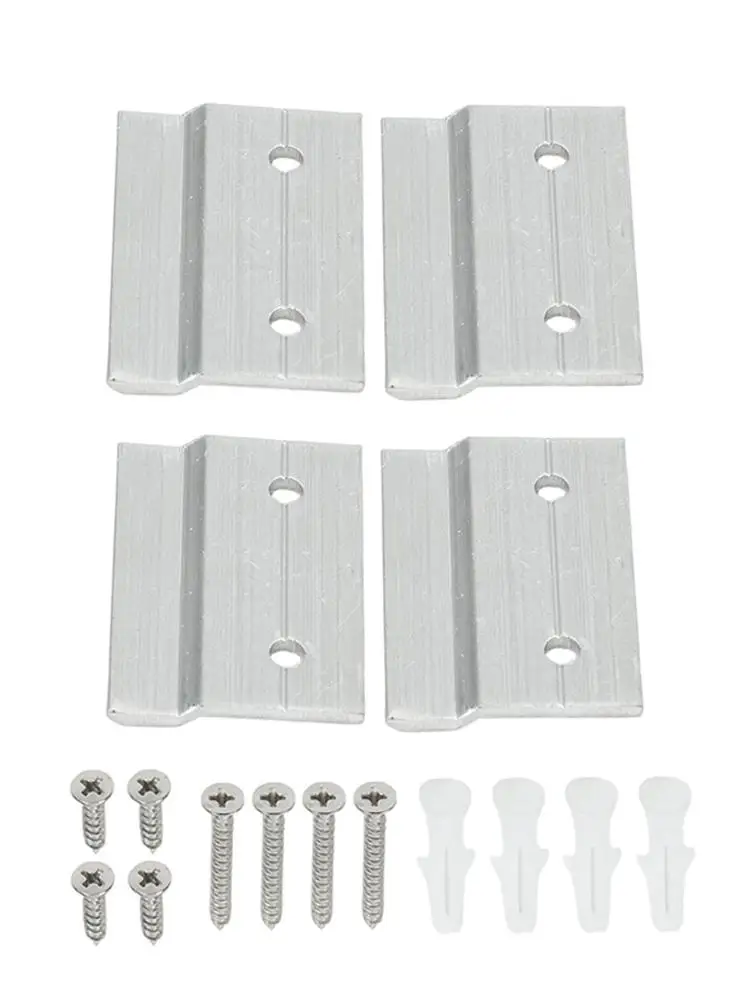 4pcs Z Clamps for Secure For Hanging of Heavy Mirrors and Picture Frames with Screws Level and Plastic Expansion Tubes
