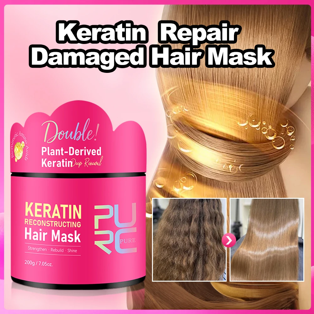 3-Min Soften Double Keratin Hair Mask Deep Moisturizing Curly Hair Moothing Frizz Reduce Repair Cream Hair Care Professional