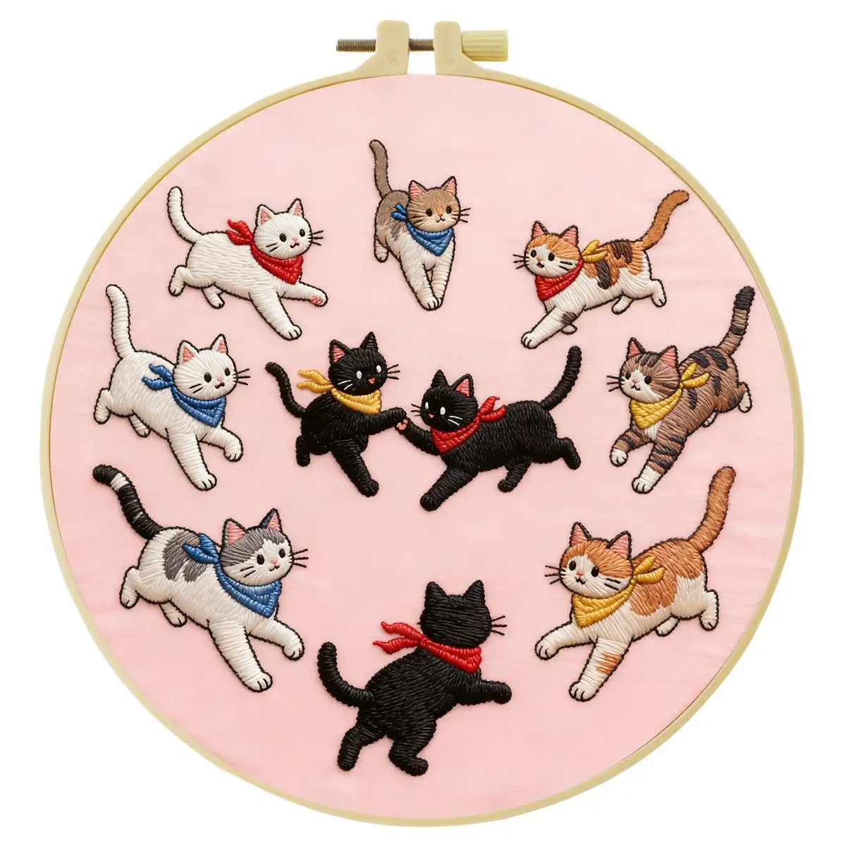 1 Stück 20X20CM/15X15CM 7,87/6,3 Zoll Katzen-Stickerei-Starter-Kit DIY-Kit DIY-Stickerei-Set Handarbeiten Malerei – Detail 2