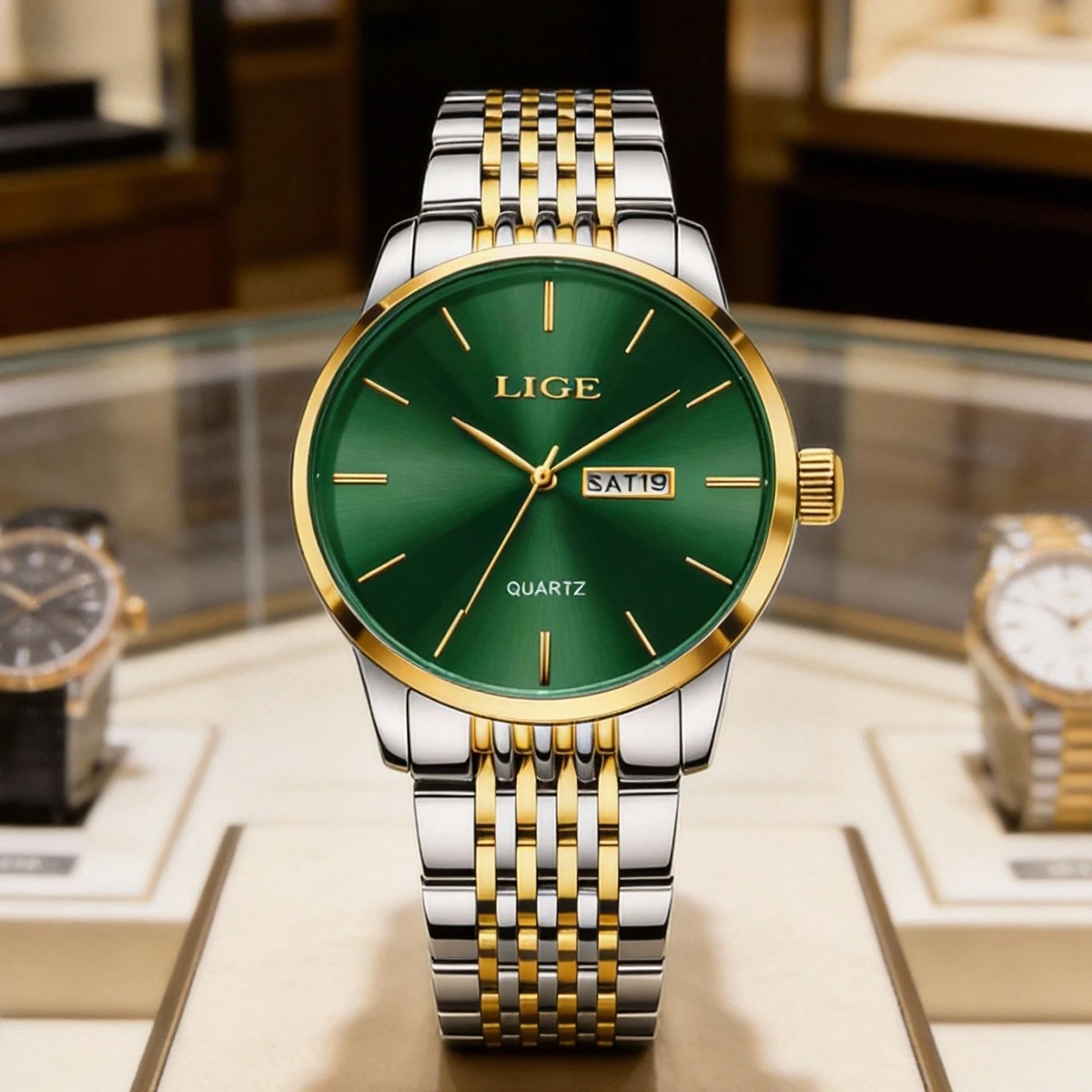 

Мужские наручные часы LIGE Luxury, кварцевые, водонепроницаемые, с подсветкой и указателем даты, высокого качества.