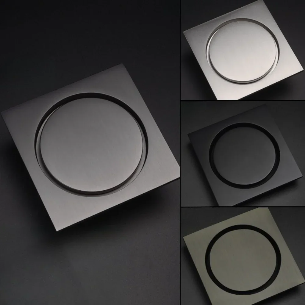 

Gray deodorant floor drain semi-invisible floor drain stainless steel floor drain thickened black
