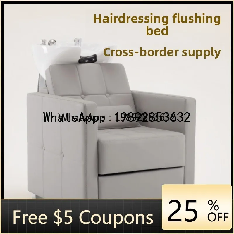 Semi-Reclining Shampoo Bed Hair Salon Ceramic Basin Shampoo Bed Barber Shop Sitting Sofa Shampoo Chair