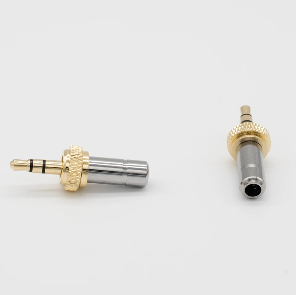 Special Mini 3.5mm Screw Lock Stereo Jack Plug Gold Plated for Sennheiser Sony D11 D12 Black Connector Parts  Internal  Thread