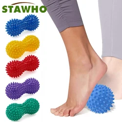 Peanut PVC Yoga Supplies with Thorns Workout Massage Peanut Hand Ball Yoga Fitness Ball Inflated Air Bag Peanut Ball 6 Colors
