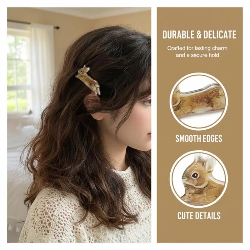 

Korean Bunny Hair Clips Harajuku Vintage Hairpin Cute Rabbit Barrettes Kawaii Accessories for Teens Wedding Events
