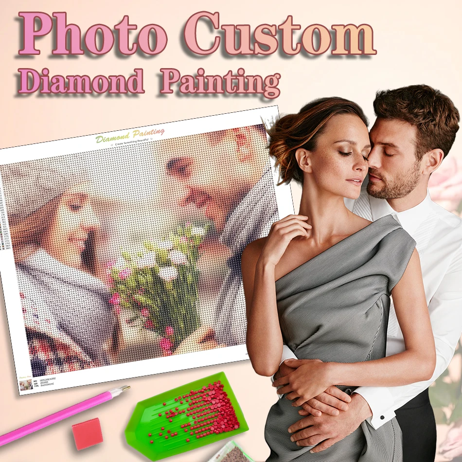 

GATYZTORY DIY PHOTO CUSTOM Diamond Painting Picture of Rhinestones Diamond Embroidery Beadwork 5D Cross Stitch 5D Home Decor