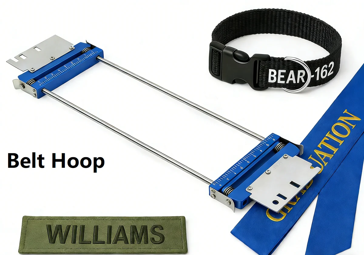 

Metal Belt Embroidery Frame Karate Belts, Pet Collars, Name Tapes etc Metal Belt Embroidery Hoop For Avance Embroidery Machine