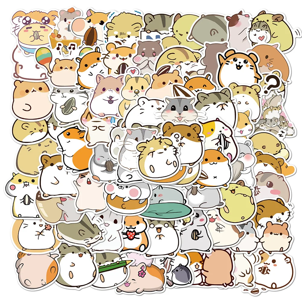 10/30/50/100PCS Kawaii Cartoon Hamster Stickers Graffiti Decal DIY Laptop Suitcase Phone Skateboar Classic Cute Sticker Toy Gift