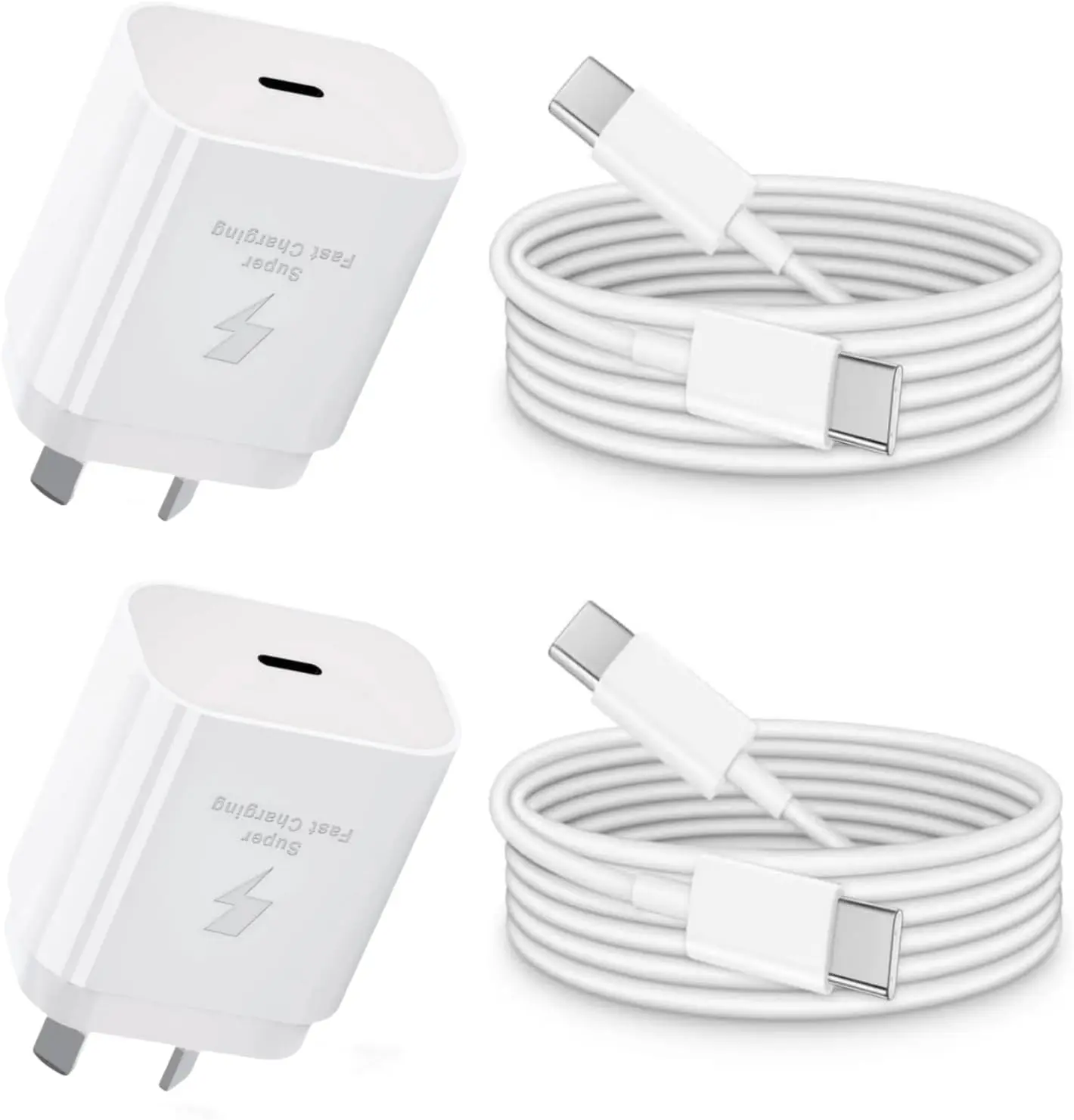 

Australian standard charger, 25W USB C Wall Charger with 2M USB C to C Cable, USB C PD 3.0 Fast Charging Plug Cube Block