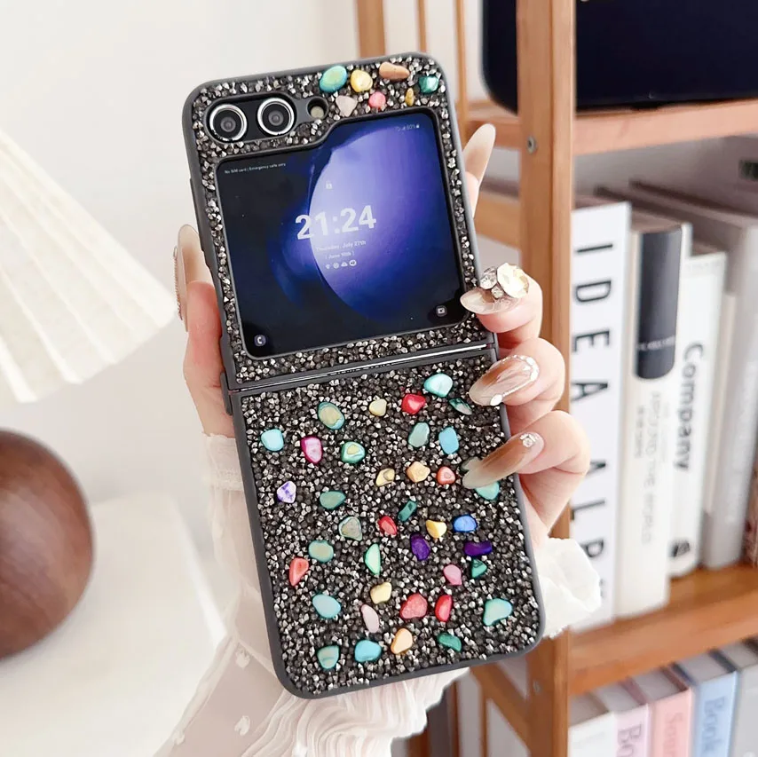 For Samsung Z Fold 5 4 3 Luxury Glitter Diamonds Case for Samsung Galaxy Z Flip 5 4 3 Flip5 ZFold5 ZFlip3 Rhinestone Bling Cover