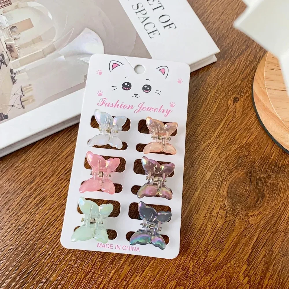 6Pcs Colorful Butterfly Mini Hair Claw Clips Small Jaw Clip Tortoise Barrettes Acrylic Hair Jaw Clips Clamps for Women Girl 2025