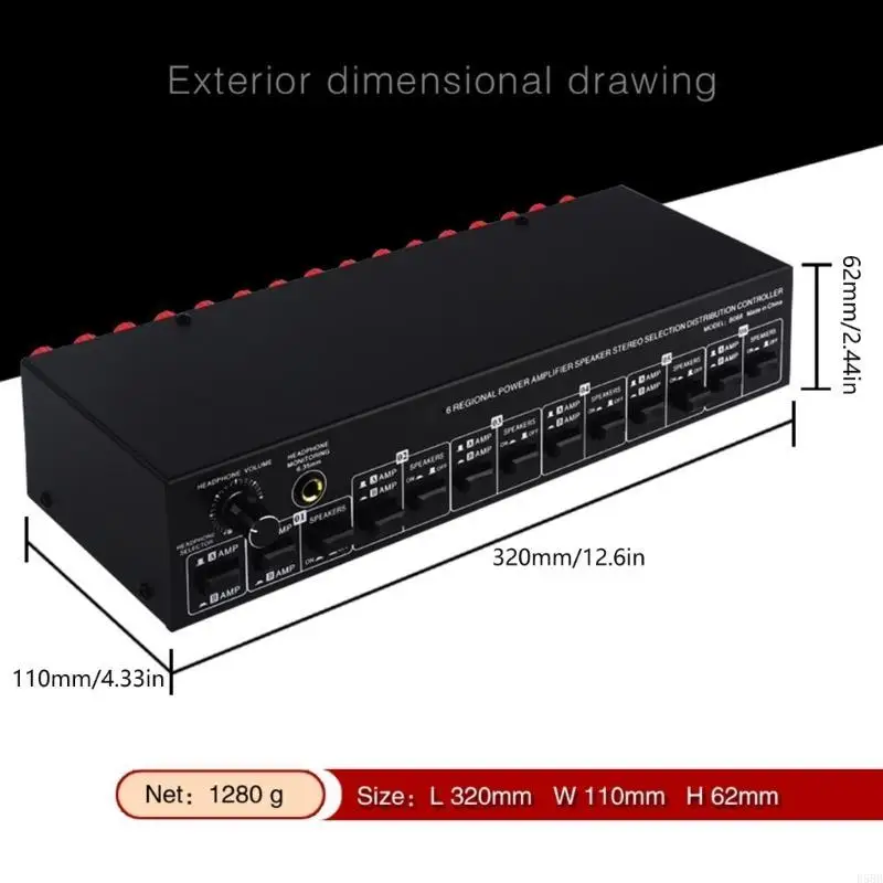 D5BB 2 en 6 Amplificadores Selector Selector altavoces Splitters Switcher Selector