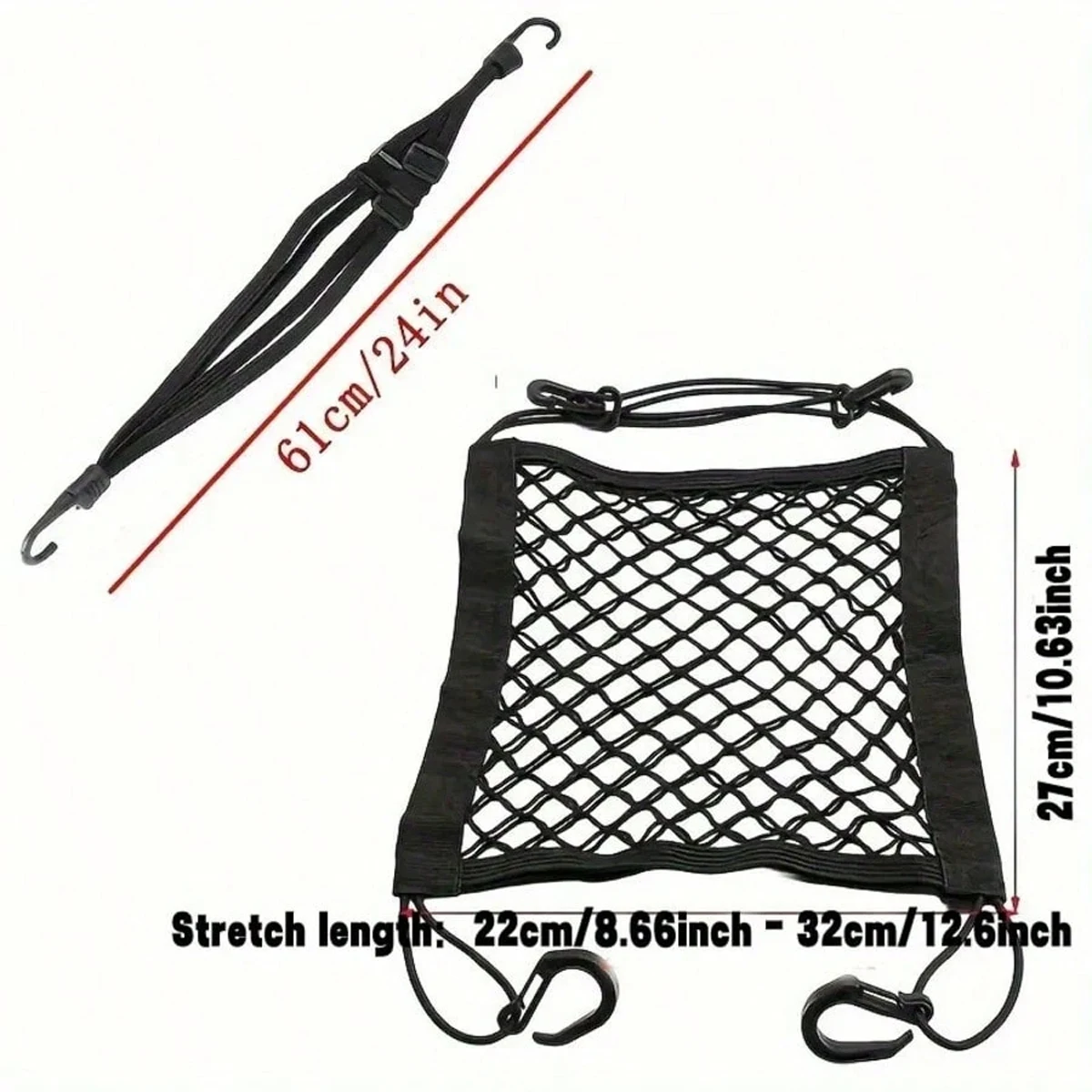 Motorrad Elastisches Gepäcknetz Aufbewahrungstasche Helm Gepäck Befestigungsriemen Haken Organizer Moto Rücksitz Gepäcknetz Zubehör – Detail 6