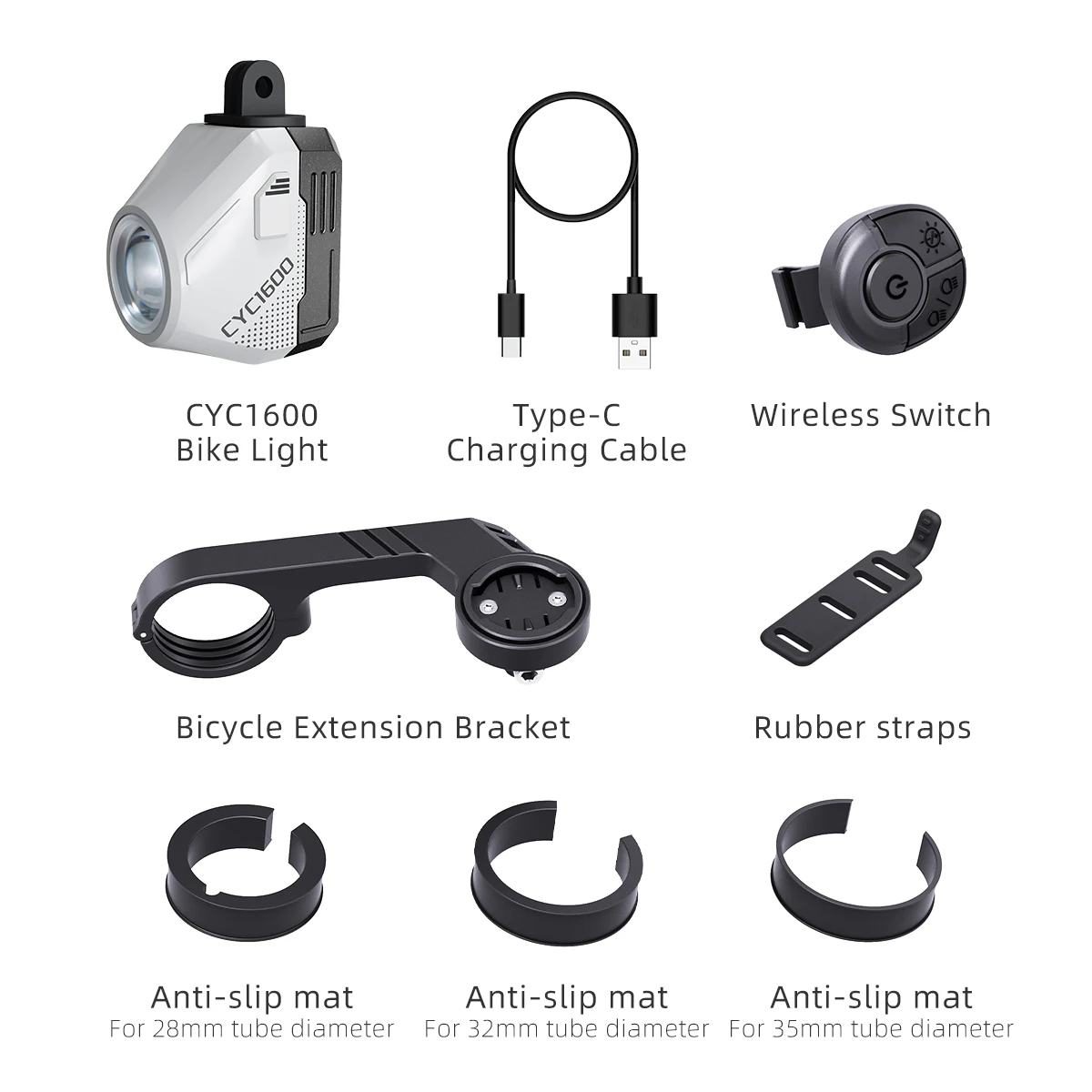 CYCLAMI CYC 1600 Bike Headlight Aluminum Suspension GoPro Hanging Cut.Off Wire RoadBike Light Wireless RemoteHeadlight CBL 1600