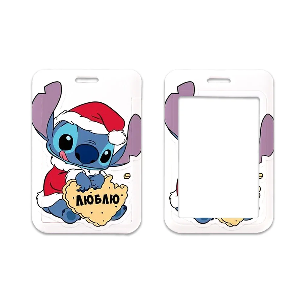 Mini Disney Christmas Stitch Lanyard for Keys Keychain Credential Holder Keyring Mobile Phone Charm Accessories Gifts