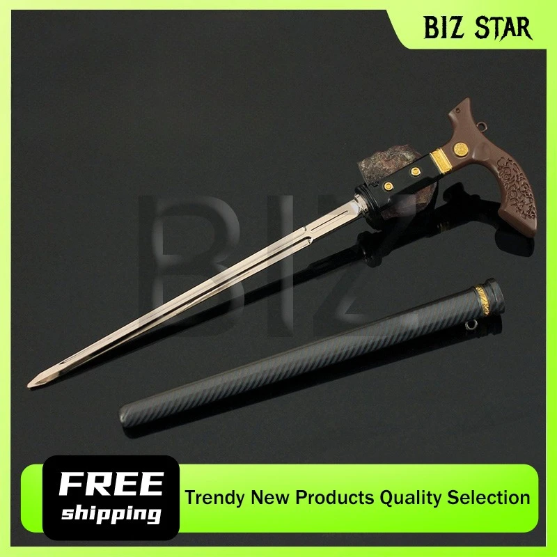 27cm/10,62 pulgadas Arena Breakout juego periférico grande Dos juicio bastón Metal juego Prop colección espada arma modelo niño juguete para regalo