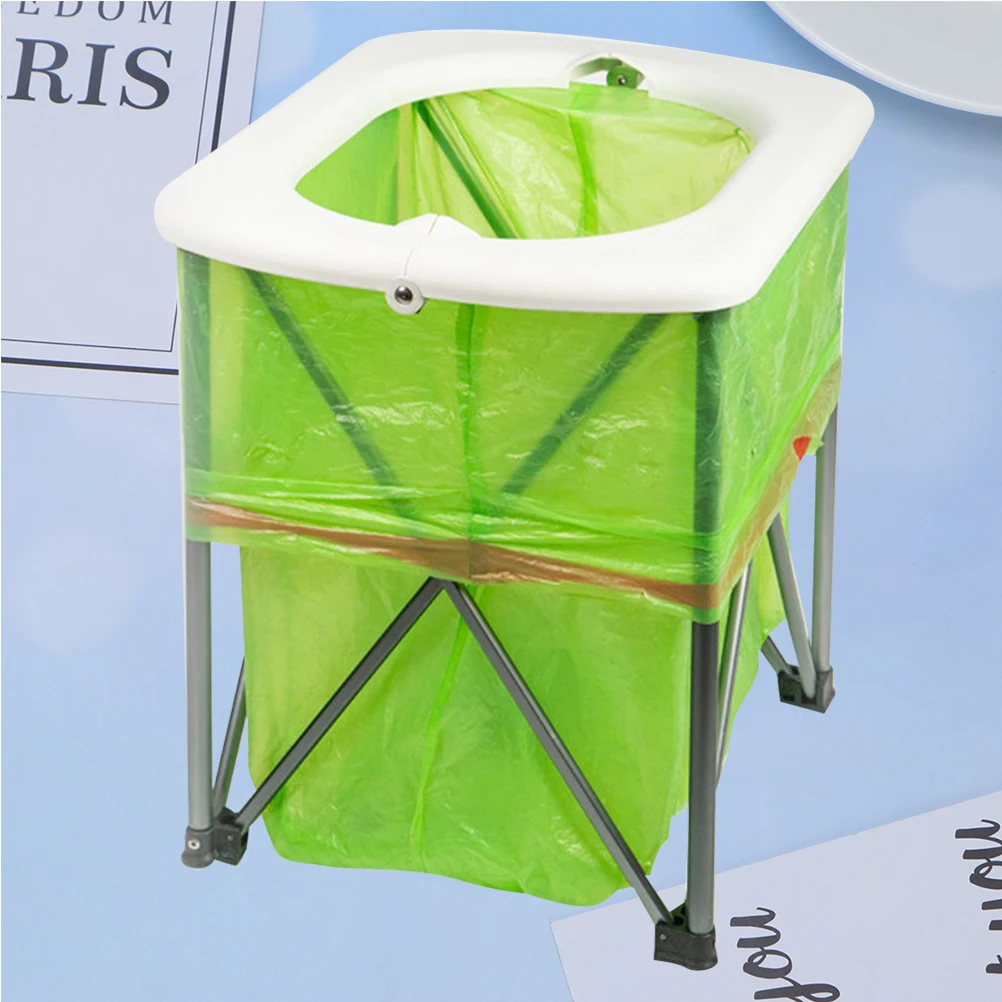 

Outdoor Emergency Portable Folding Toilet White Sturdy Lightweight Multifunctional Outdoor Toilet for Hiking Camping Fishing