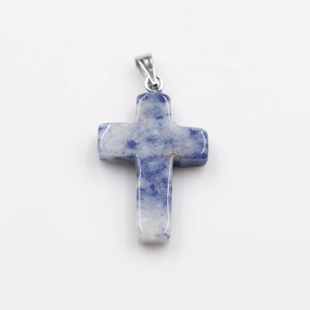 

30pcs Stone Cross Pendant Necklace Pendants Natural Beads Earrings Bracelets DIY Jewelry Crafts Accessories Decorative Practical