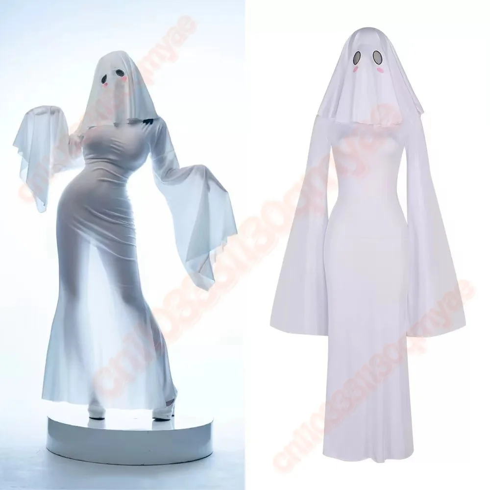 

Ghost Girl Cosplay Costume Ghost Princess Holiday Cross White Wedding Backless Dress Women Two-piece Slim Fishtail Skirt Tight