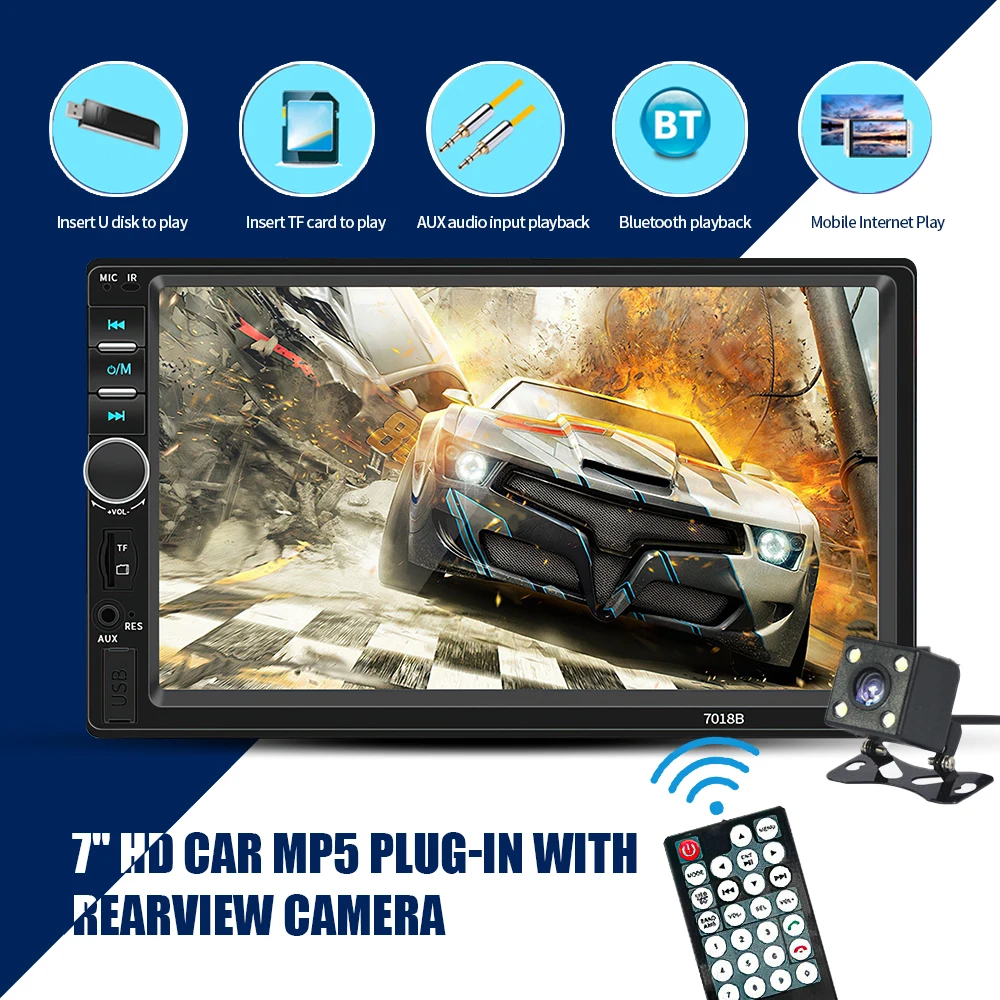 7-дюймовая 2-DIN автомагнитола – обзор и цена Dash Cam Mirror Backup Camera