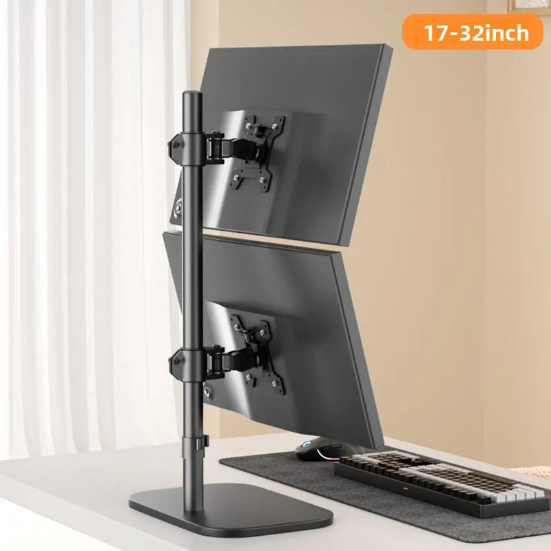 Dual Screen Monitor Stand No-drill Free Assembly Dual Quad Screen Support Stable Tilt Lift Space Saving Rack