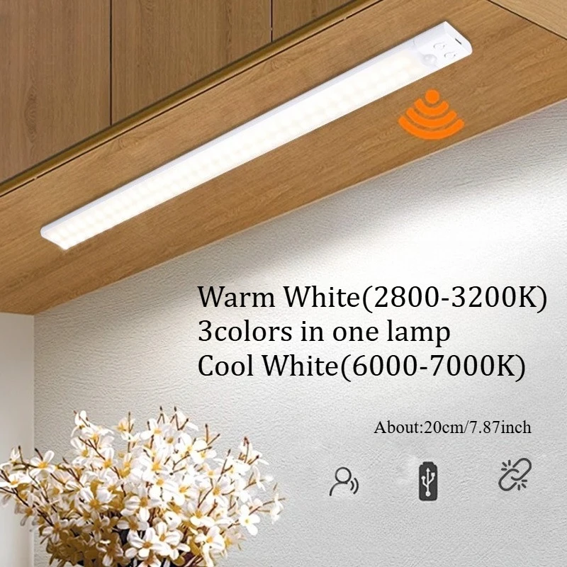 لاسلكي LED مصباح لجهاز الاستشعار قابلة للشحن ضوء الليل خزانة ضوء الليل المطبخ غرفة نوم خزانة الدرج الخلفية شريط إضاءة LED