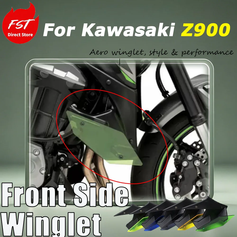 For the Kawasaki Z900 motorcycle modification accessories: Leading edge side side-fan wing decorative piece, Side spoiler panel