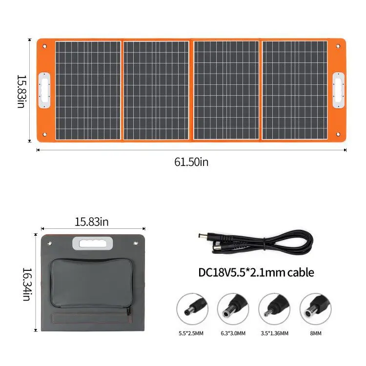 Flasbish 60w 80w 100w przenośny składany krzem monokrystaliczny kempingowy na zewnątrz składany panel słoneczny