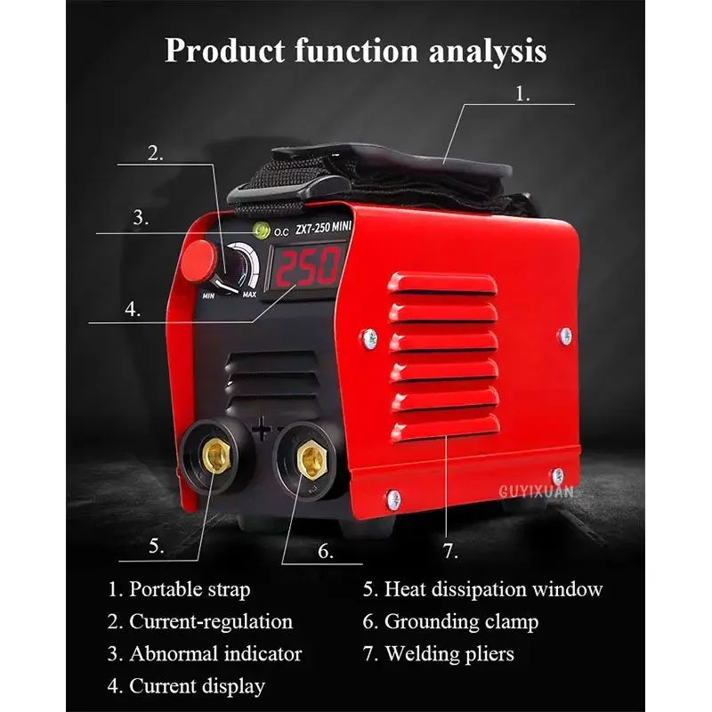 220V Portable Handheld Welding Machine 3000W Mini Household Digital Display Automatic Welding Current Industrial Welding Machine