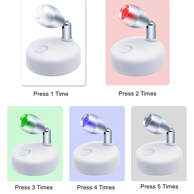 2Pc 13-Color LED Wireless RGB Remote Control Cabinet Spotlight Cross-border Angle Adjustable Atmosphere Press Pat Night Light