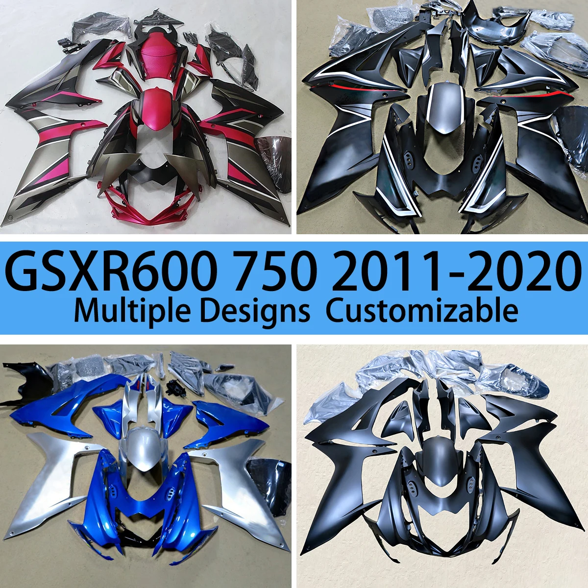 Cool Fairings GSXR 600 750 2011 2012 2013 2014 2015 2016 2017 2018 2019 2020 Motorcycle Fairing Kit Fit for GSXR600 GSXR750