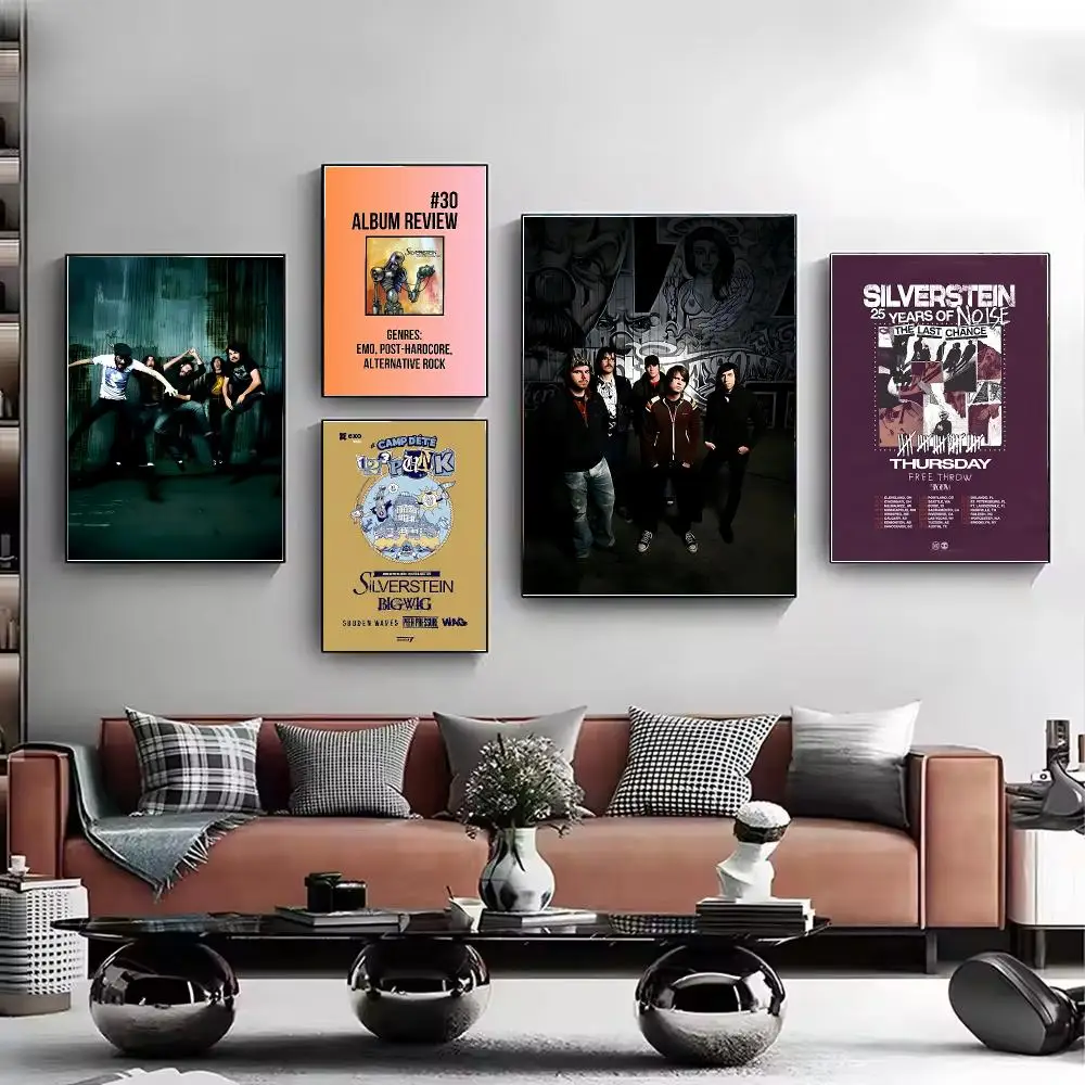 post hardcore S-Silverstein Poster Stylish Wall Art Print for Living Room Bedroom Study Office Café Home Decor Modern Gift