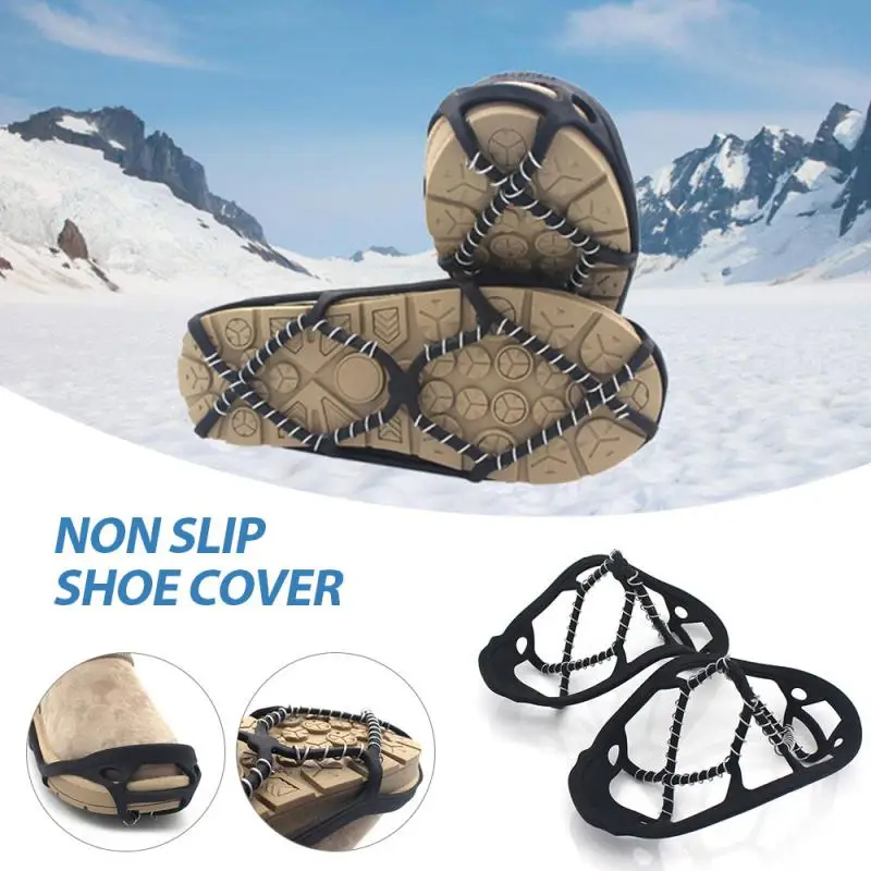 Outdoor Ice Grips Cleats Crampons Winter Climbing Ice Crampons Anti-Skid Snow Ice Climbing Shoe Spikes Anti Slip Shoes