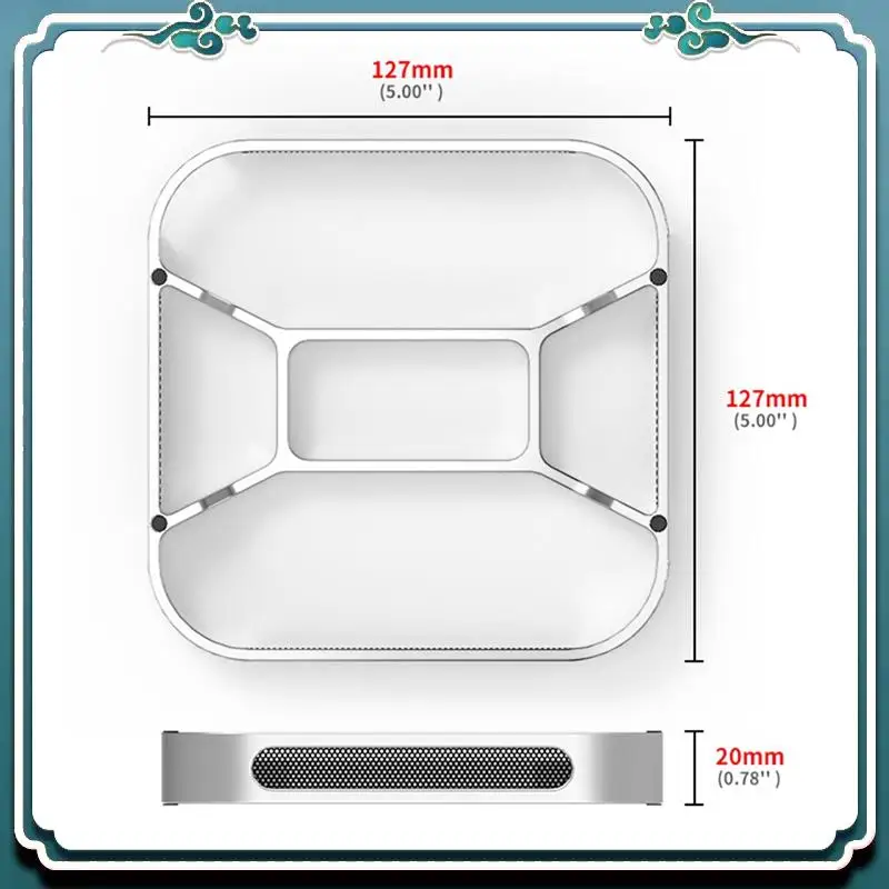 حامل سطح المكتب للتبريد وتبديد الحرارة من ABSK لجهاز Mac Mini / Pro قاعدة مقاومة للغبار