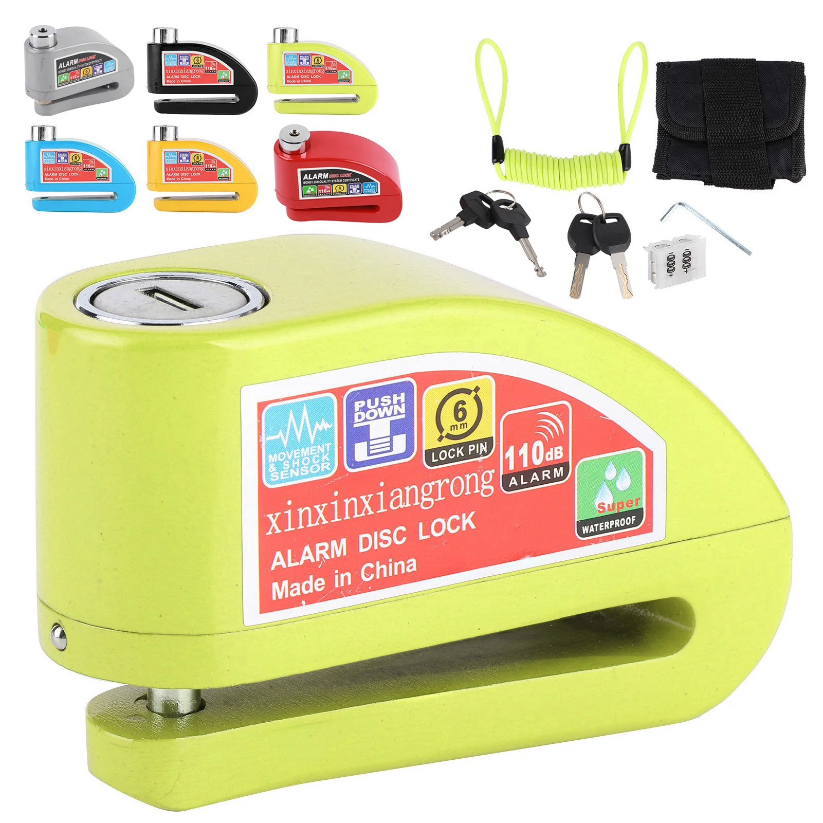 

Аксессуар для мотоцикла, водонепроницаемый комплект блокировки дискового тормоза, 110 дБ, противоугонная охранная сигнализация, защита для мотоцикла, велосипеда, мотоцикла