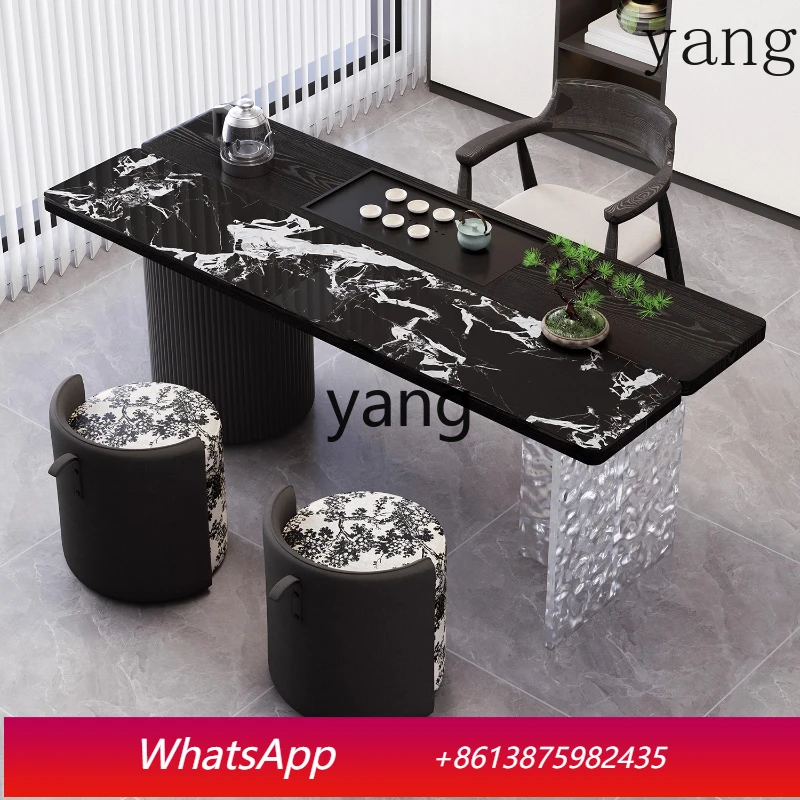 LMMsolid wood balcony tea table and chair combination small household living room tea table simple