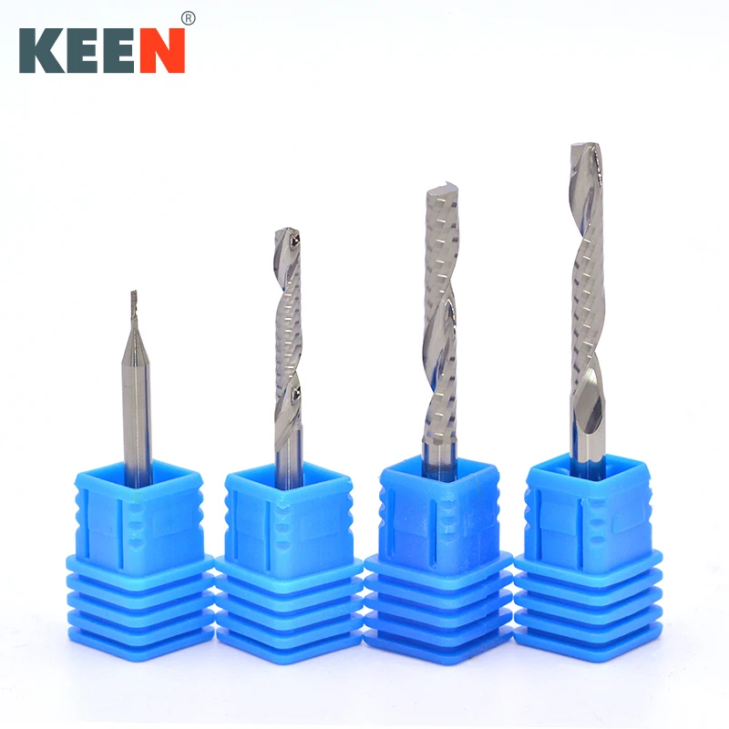 

3.175/4/5/6/8mm Right Spiral Milling Cutter Up Cut One Flute Router Bit Cnc End Mill Carbide Milling Cutter