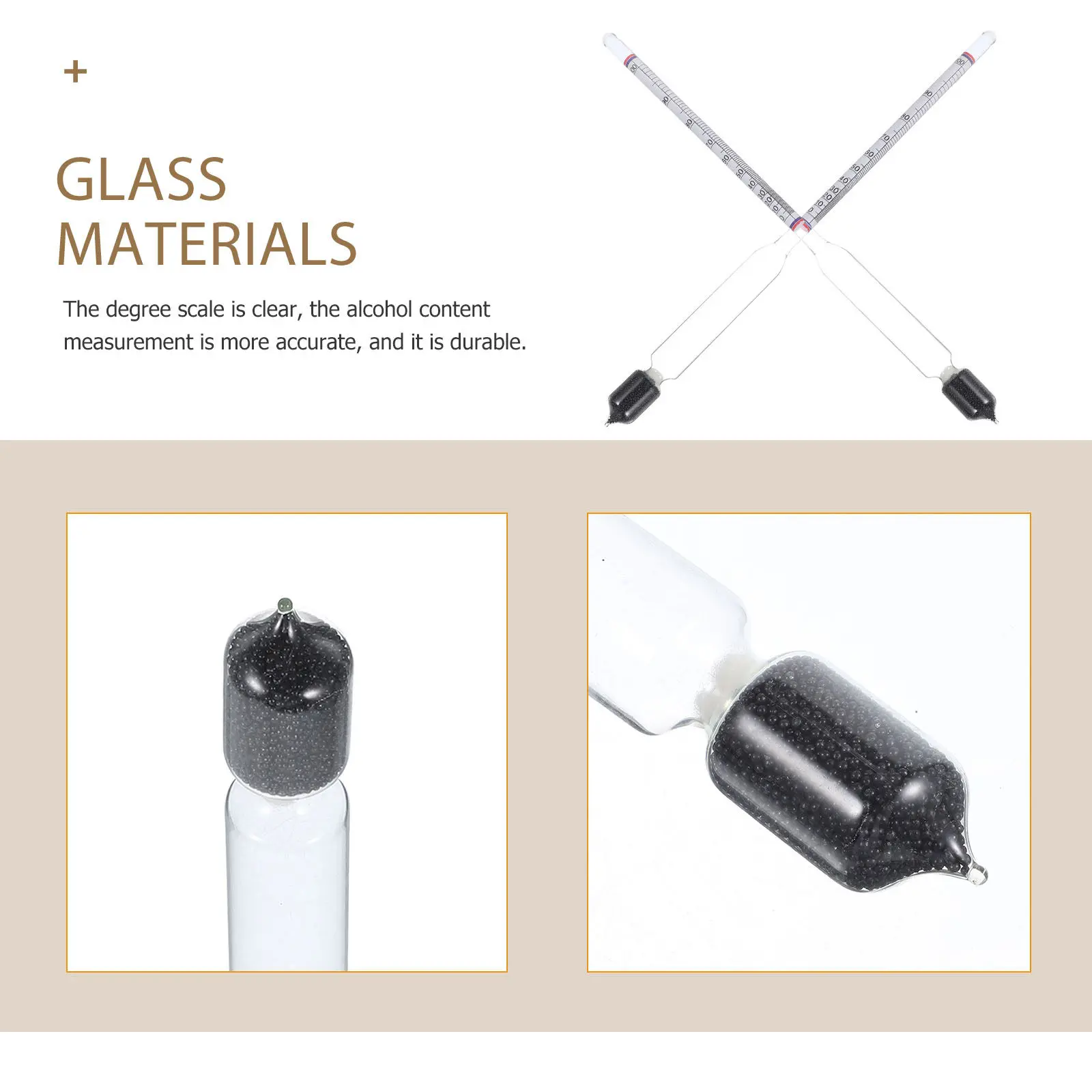 2Pcs Glass Alcohol Meter for Whiskey Rum Distilling Alcohol Percentage Testing Wine Making Kit Hydrometer Fermentation Supplies