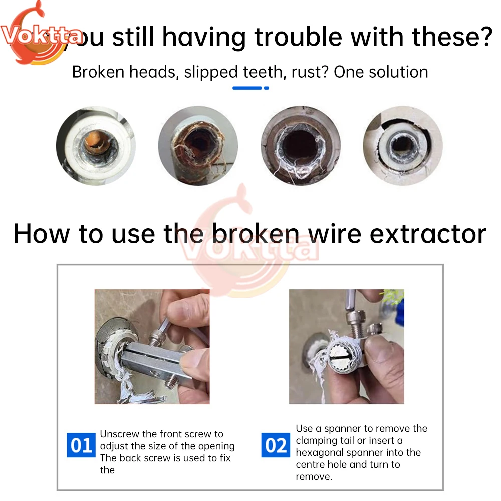 4/6 points Hex Stripped Screw Extractor Set Multifunctional Handle Broken Screw Removal Tool Bolt Extractor Threading Tools