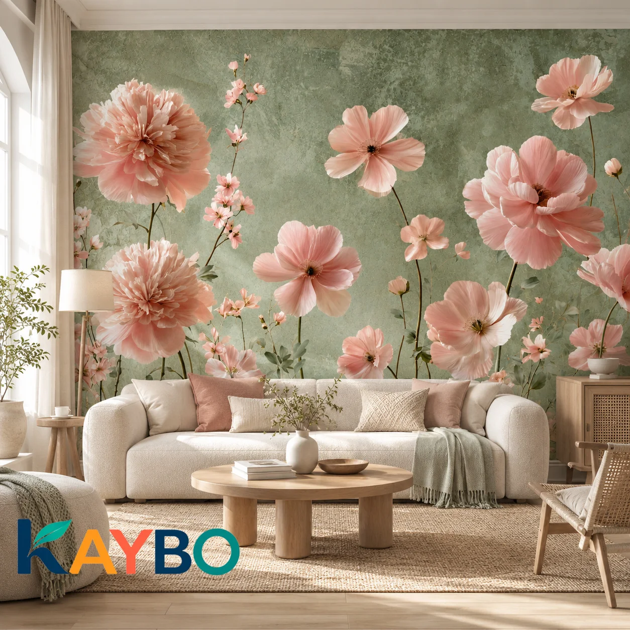 Floral Wallpaper Pink Peony Flower Wall Mural Botanical Living Room Bedroom Decor Vintage Nature Art Non Self Adhesive Home