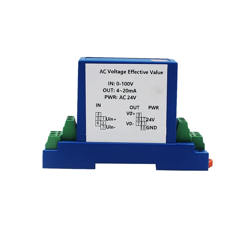 ZA-K12 DC Voltage Transmitter 5V/10V/50V/100V/200V/500V/1000V Transducer 4-20mA 5V 10V Output DC24V Power Supply Voltage Sensor