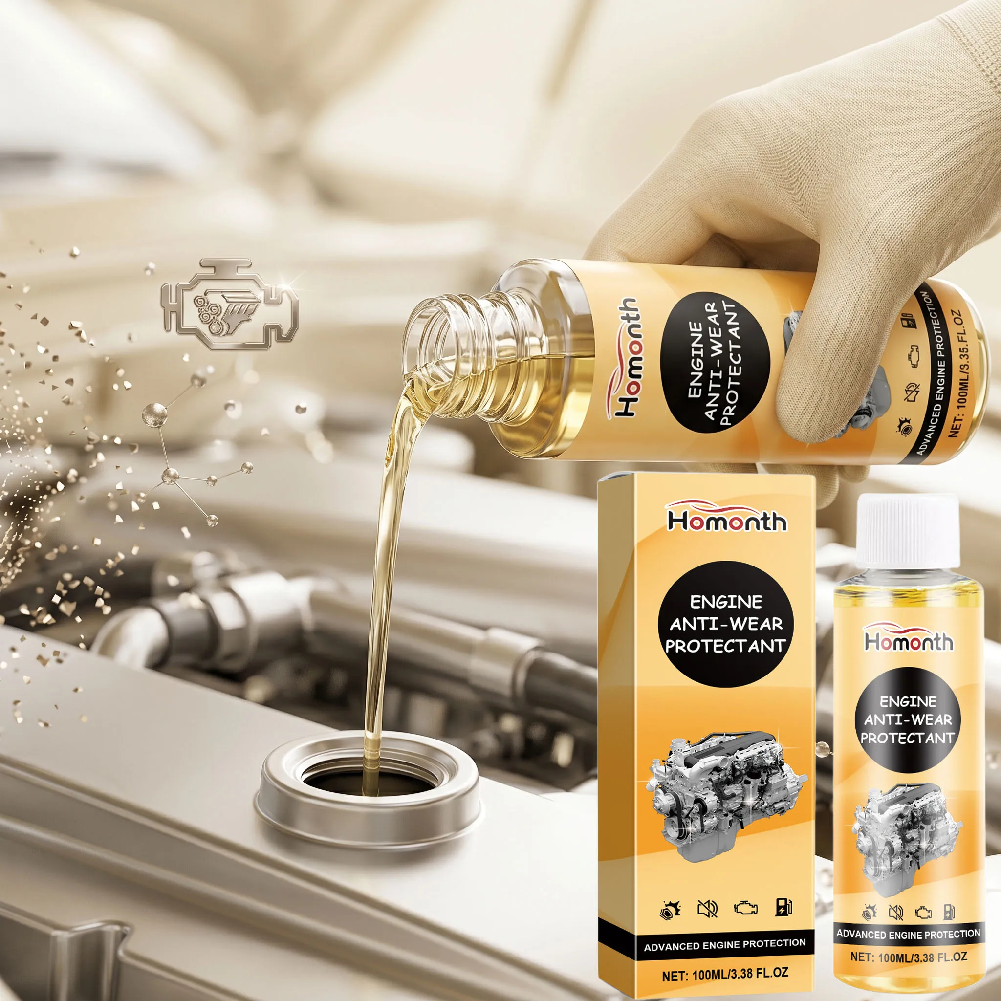 Engine Anti-Wear Protective Agent Reduce Fuel Consumption Remove Carbon Deposit Enhance Power Prevent Noise Engine Oil Additive