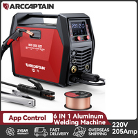 ARCCAPTAIN iControl APP Control 6 In 1 Welding Machine 205A 220V Gas MIG Flux MIG MMA TIG Spot Welding Spool Gun Aluminum Welder