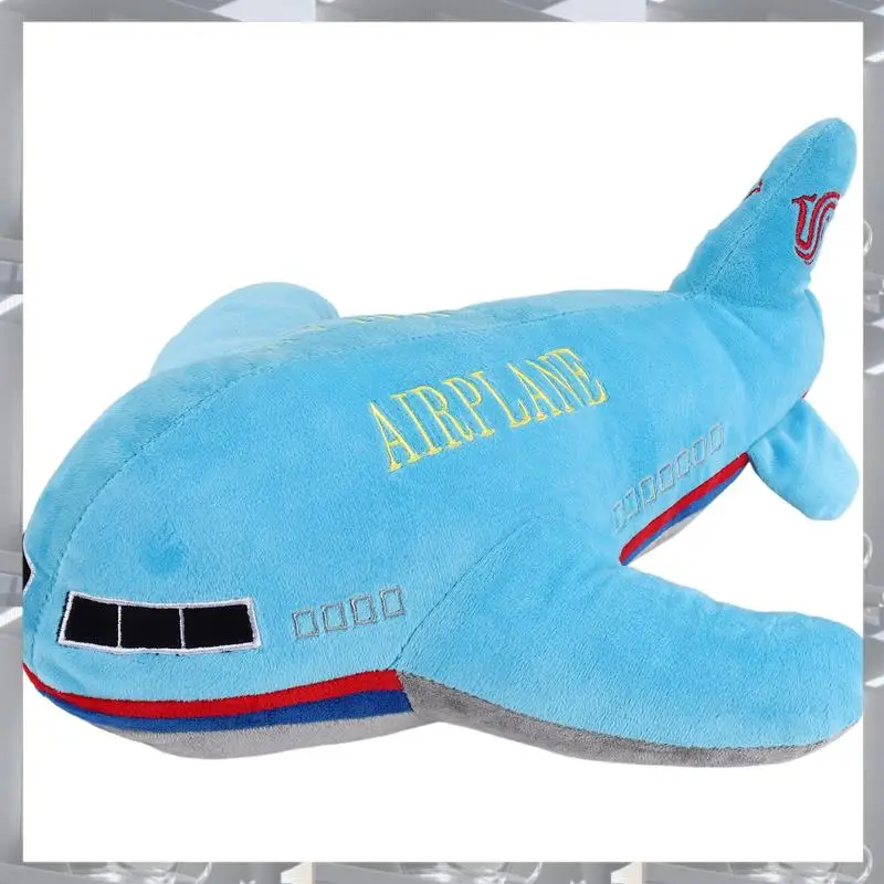 A84F-New 40Cm Large Size Simulation Airplane Plush Toys Kids Sleeping Back Cushion Soft Aircraft Stuffed Pillow Dolls