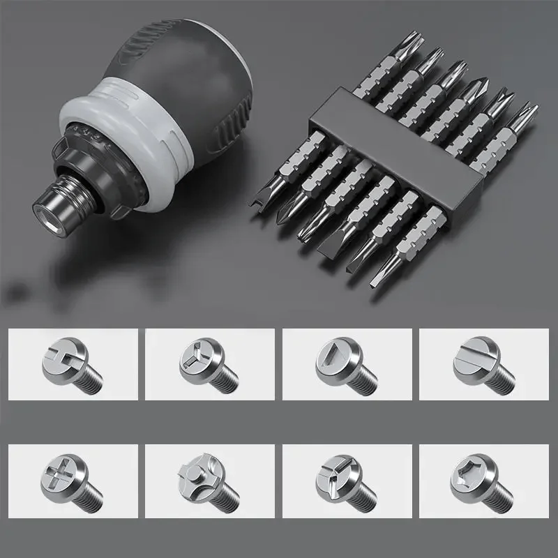Juego de destornilladores de trinquete de doble vía de 2/7 piezas, destornillador multibrocas extraíble, herramienta de metal endurecido para reparación del hogar y del vehículo
